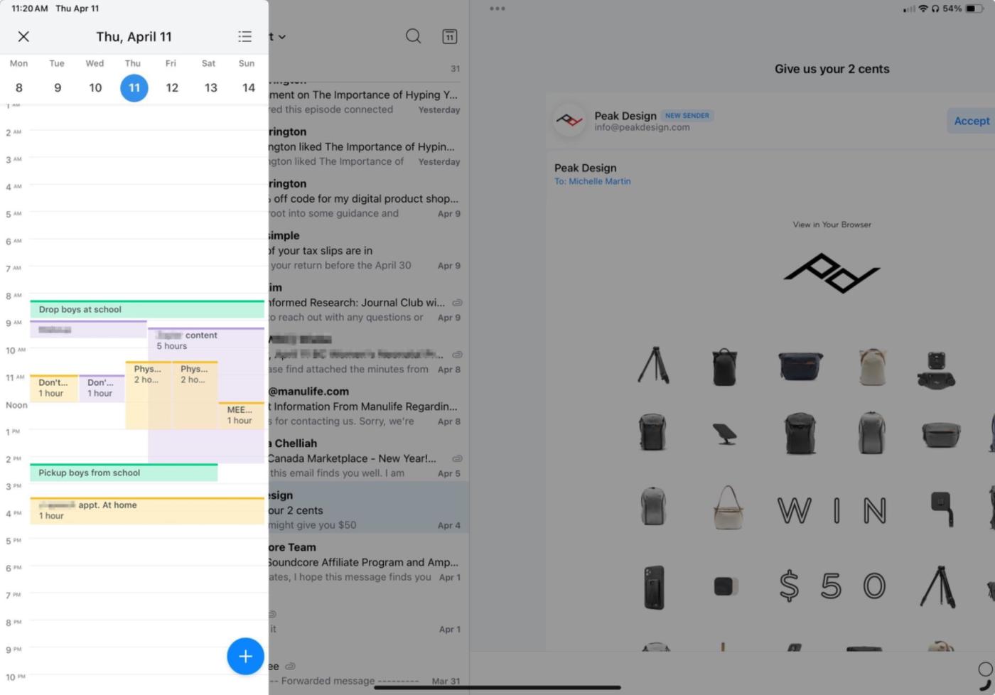 Spark Mail AI, our pick for one of the best iPad productivity apps for calendar management