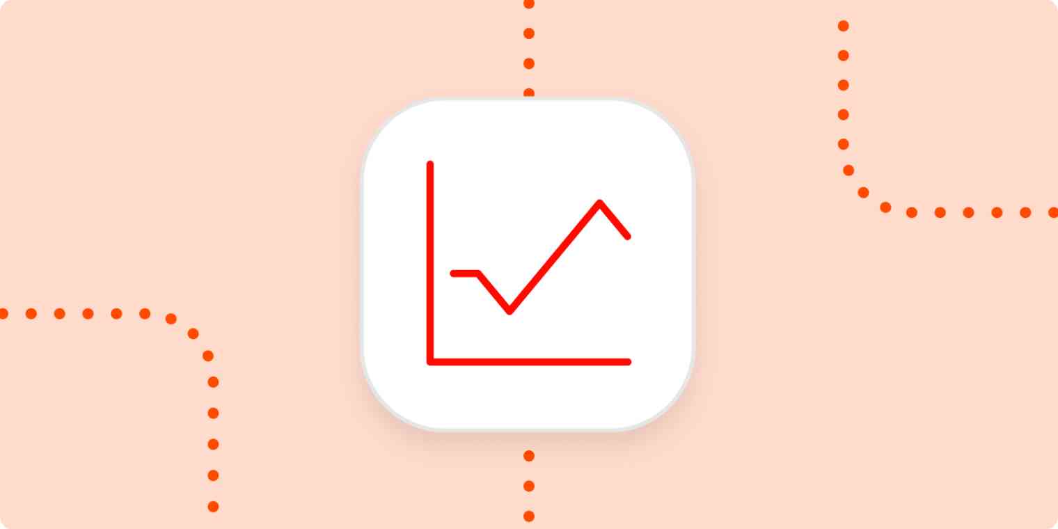 A hero image with an icon of a line graph / chart