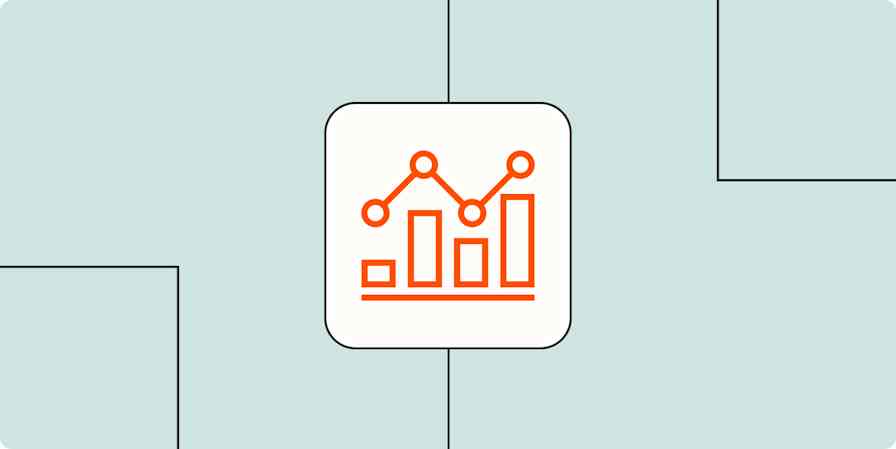 A hero image with an icon of a line graph / chart