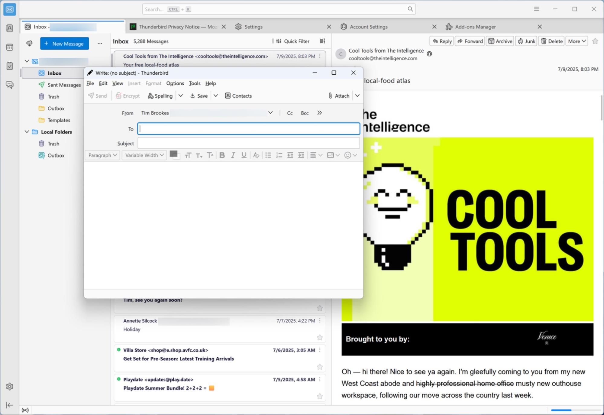 Thunderbird, unser Favorit für den besten kostenlosen E-Mail-Client für Windows
