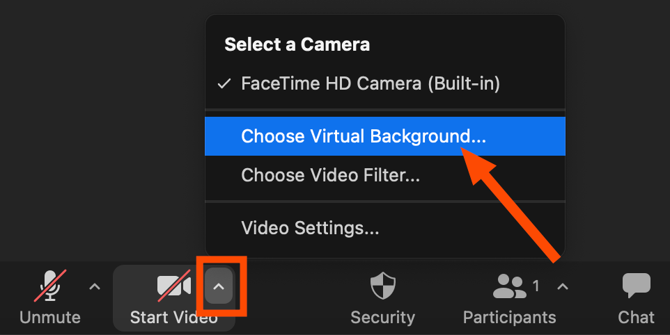 Blur you Zoom background once you're already in a meeting by selecting Choose Virtual Background