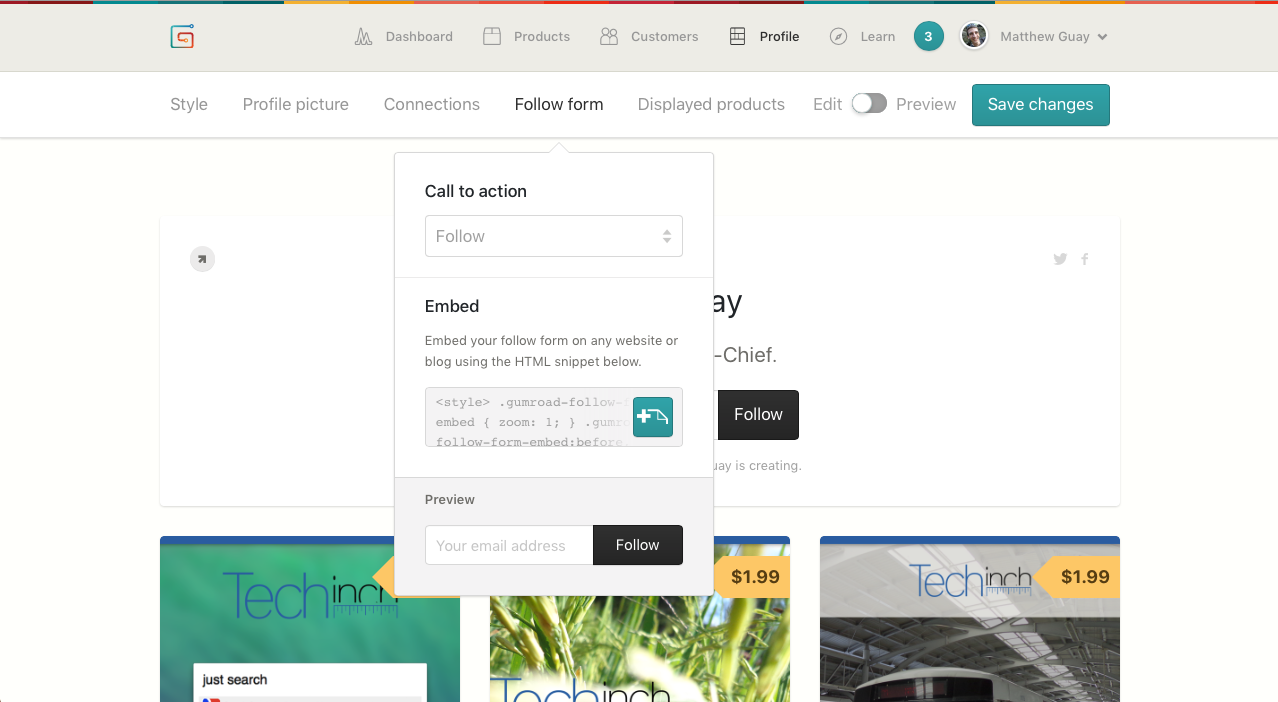 Gumroad screenshot