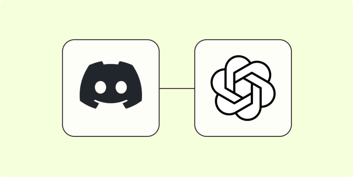 A hero image of the Discord app logo connected to the OpenAI app logo on a light yellow background.