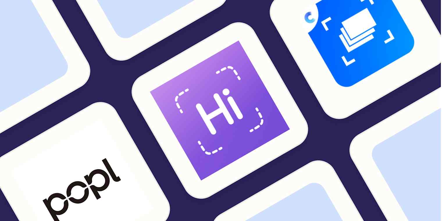 A hero image with the logos of the best business card scanners