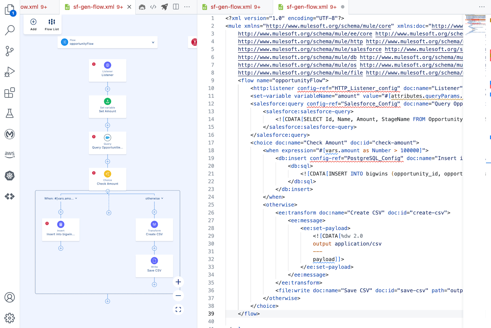 The automation builder page in MuleSoft's Anypoint Platform