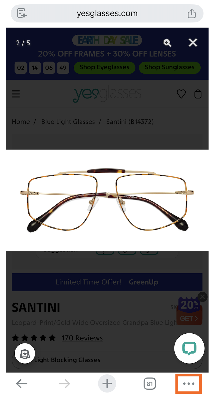 Webpage open in the Google mobile app. 