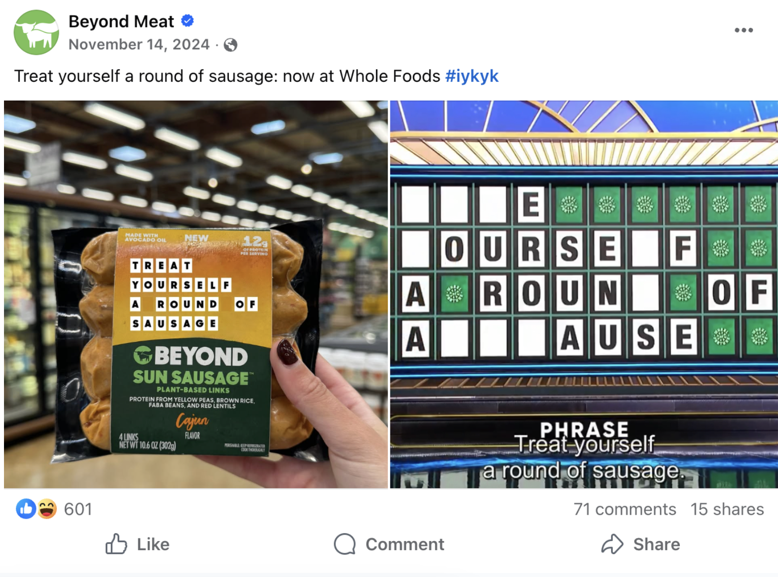 A screenshot of a marketing campaign example from Beyond Meat.