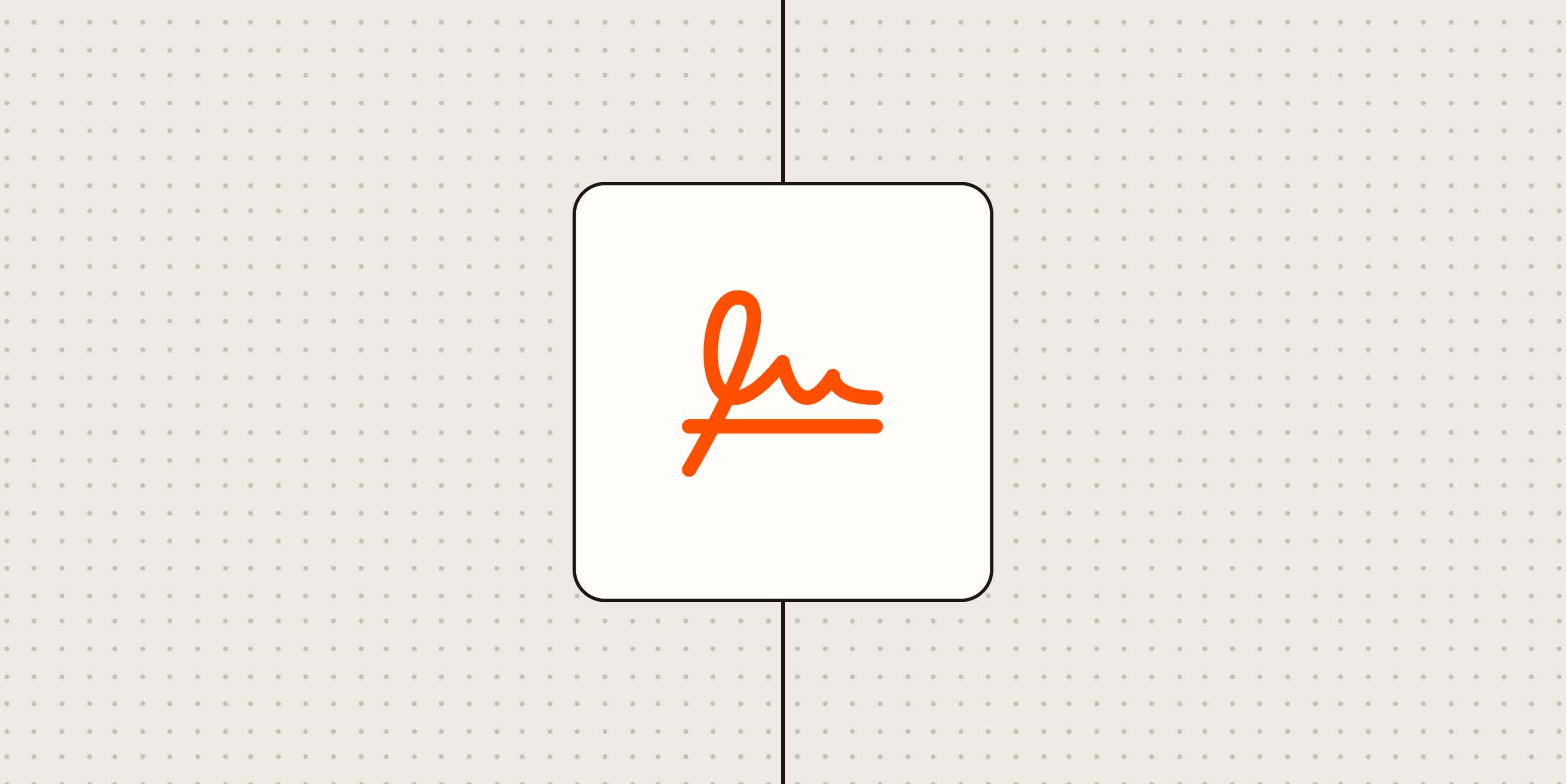 Hero image with an icon representing a digital signature