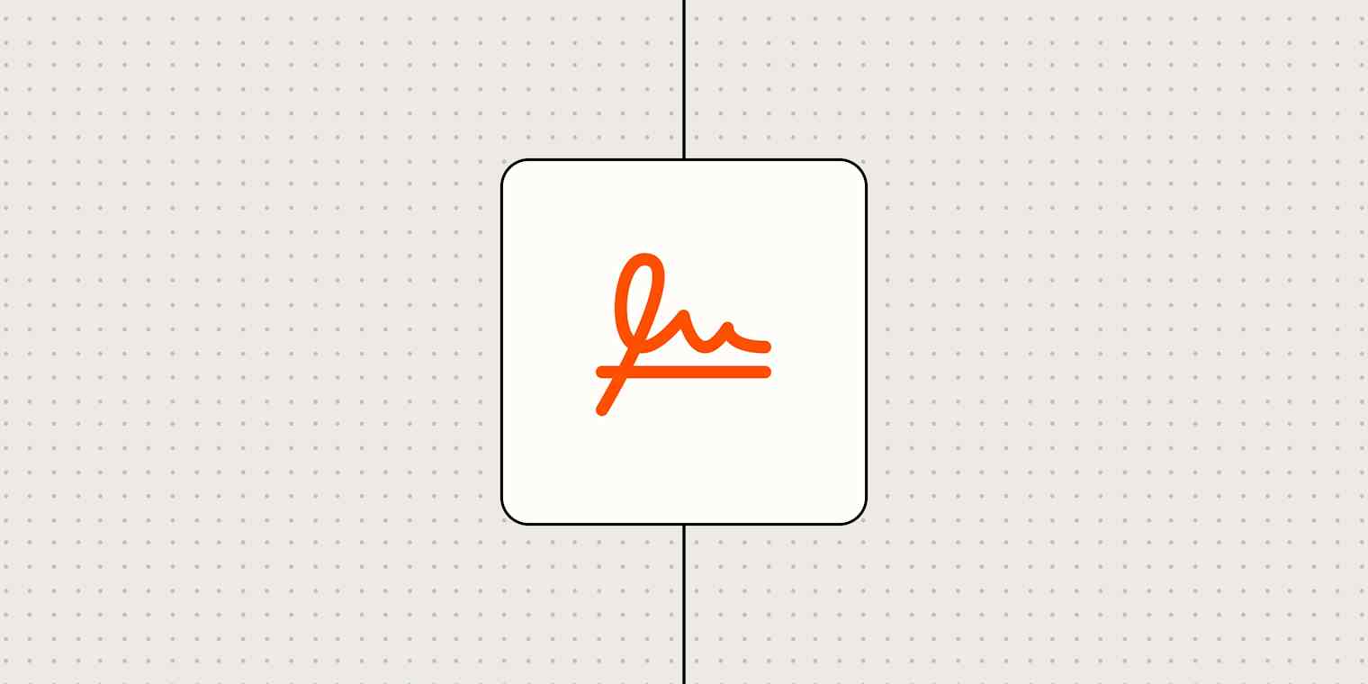 Hero image with an icon representing a digital signature