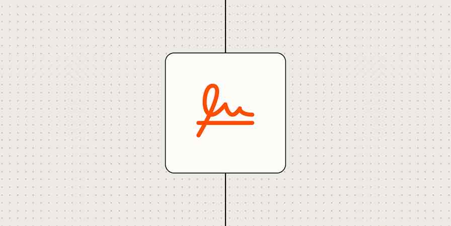 Hero image with an icon representing a digital signature
