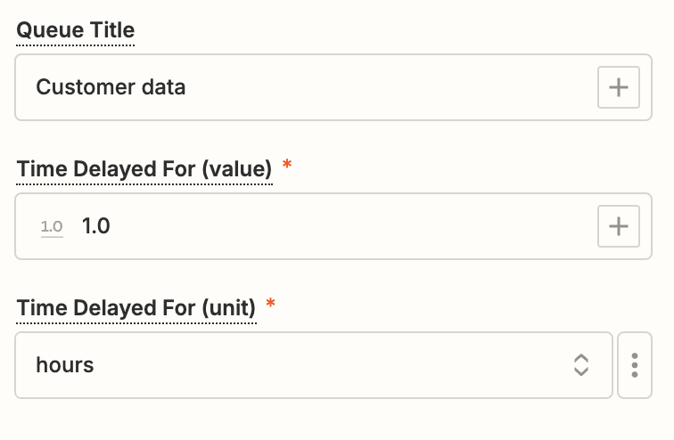 Screenshot of delayed queue units