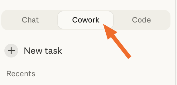 Clicking Cowork in Claude