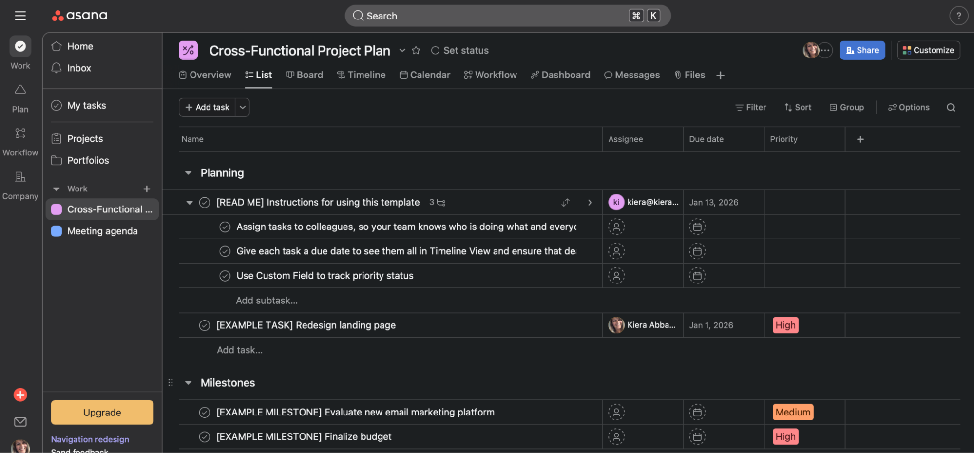 Asana, our pick for the best free project management software for teams