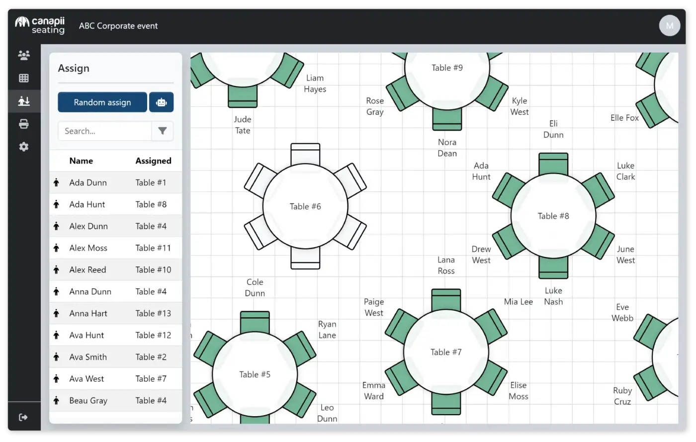 Canapii, our pick for the best event management app for visualizing event spaces