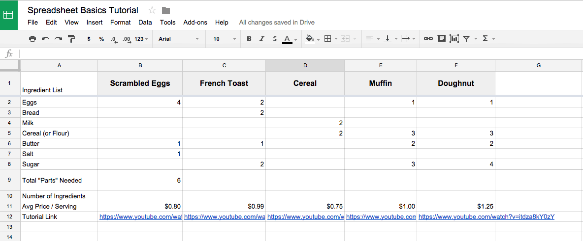 Drag formula to other cells