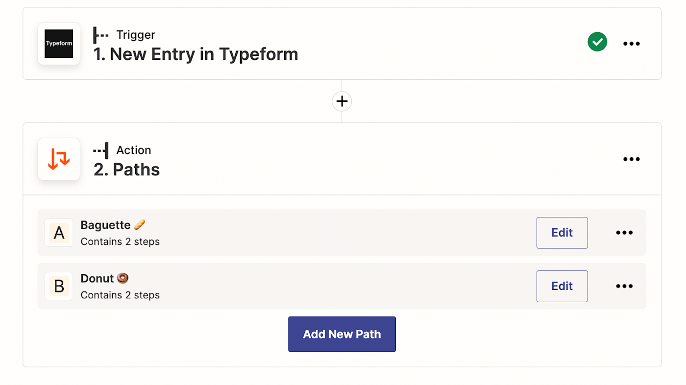 Setting up a path in Zapier