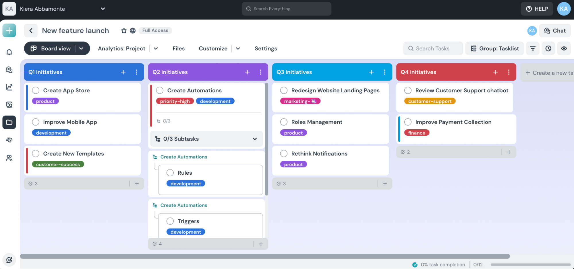 Taskworld, our pick for the best Kanban software for adding tasks to multiple Kanban projects at once.