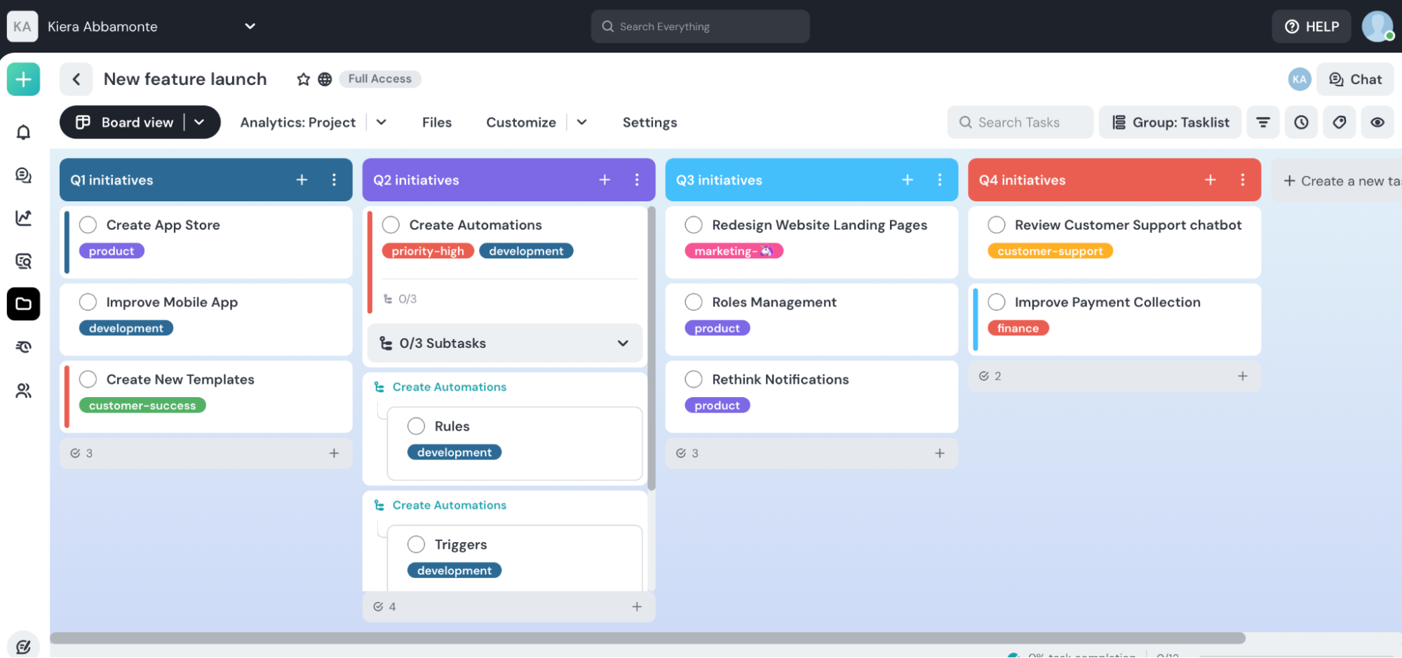 Taskworld, our pick for the best Kanban software for adding tasks to multiple Kanban projects at once.