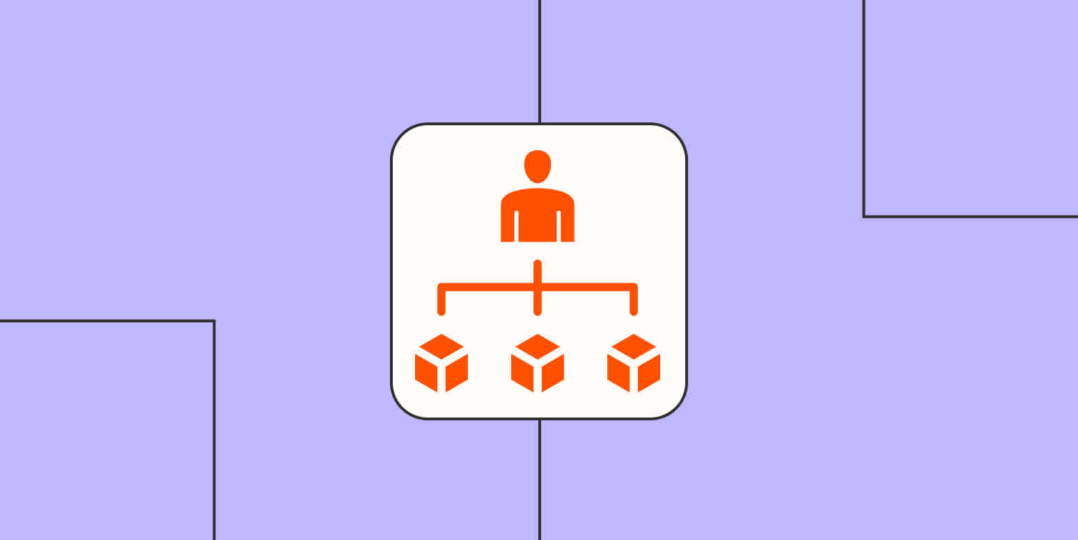A hero image of a product manager icon on a light purple background.
