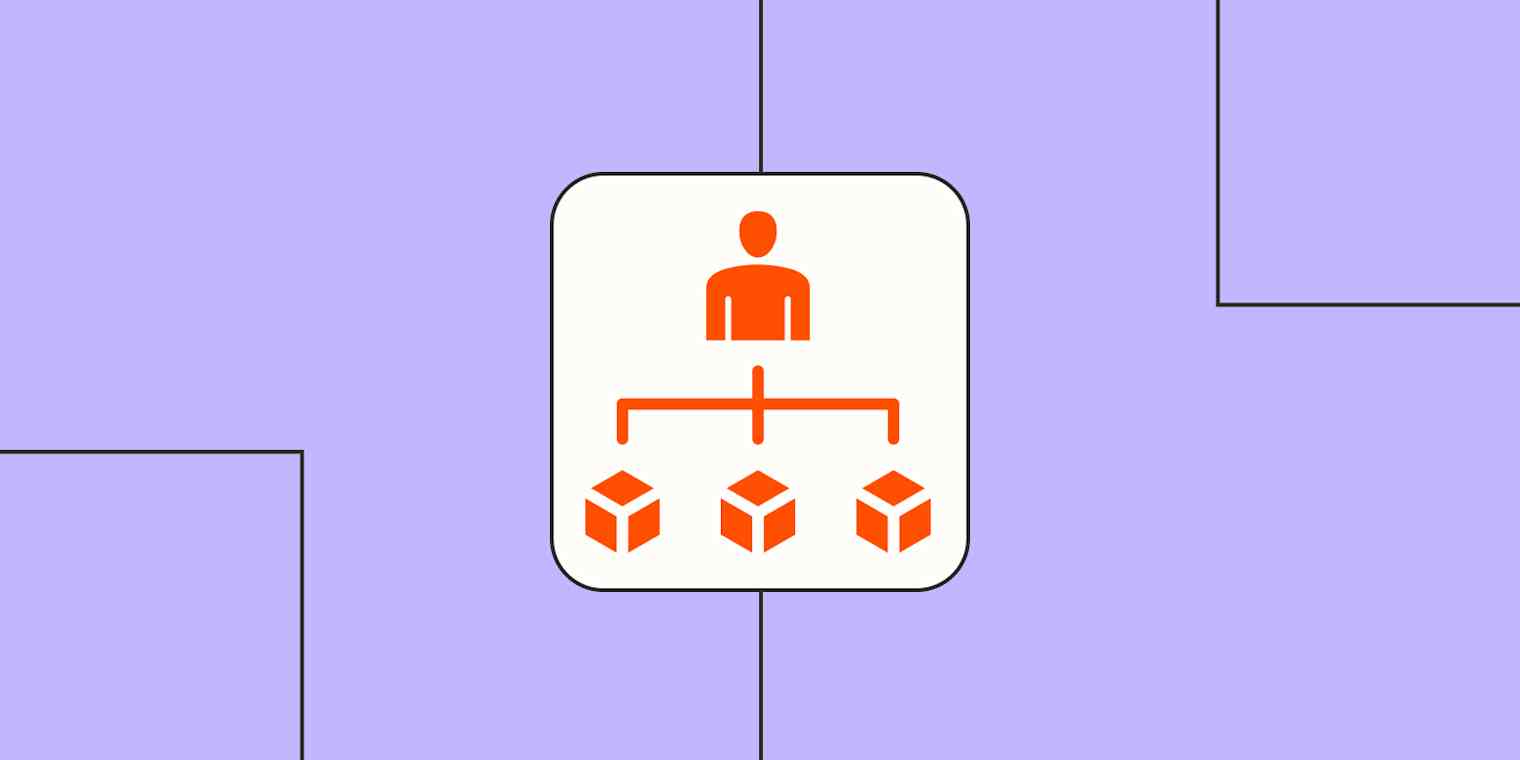 A hero image of a product manager icon on a light purple background.