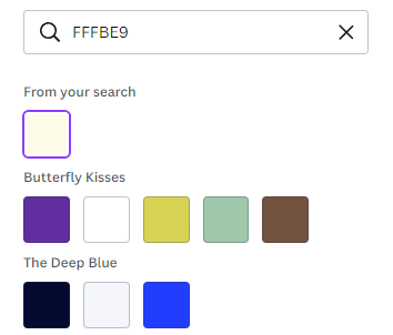 Using the From your search color in Canva