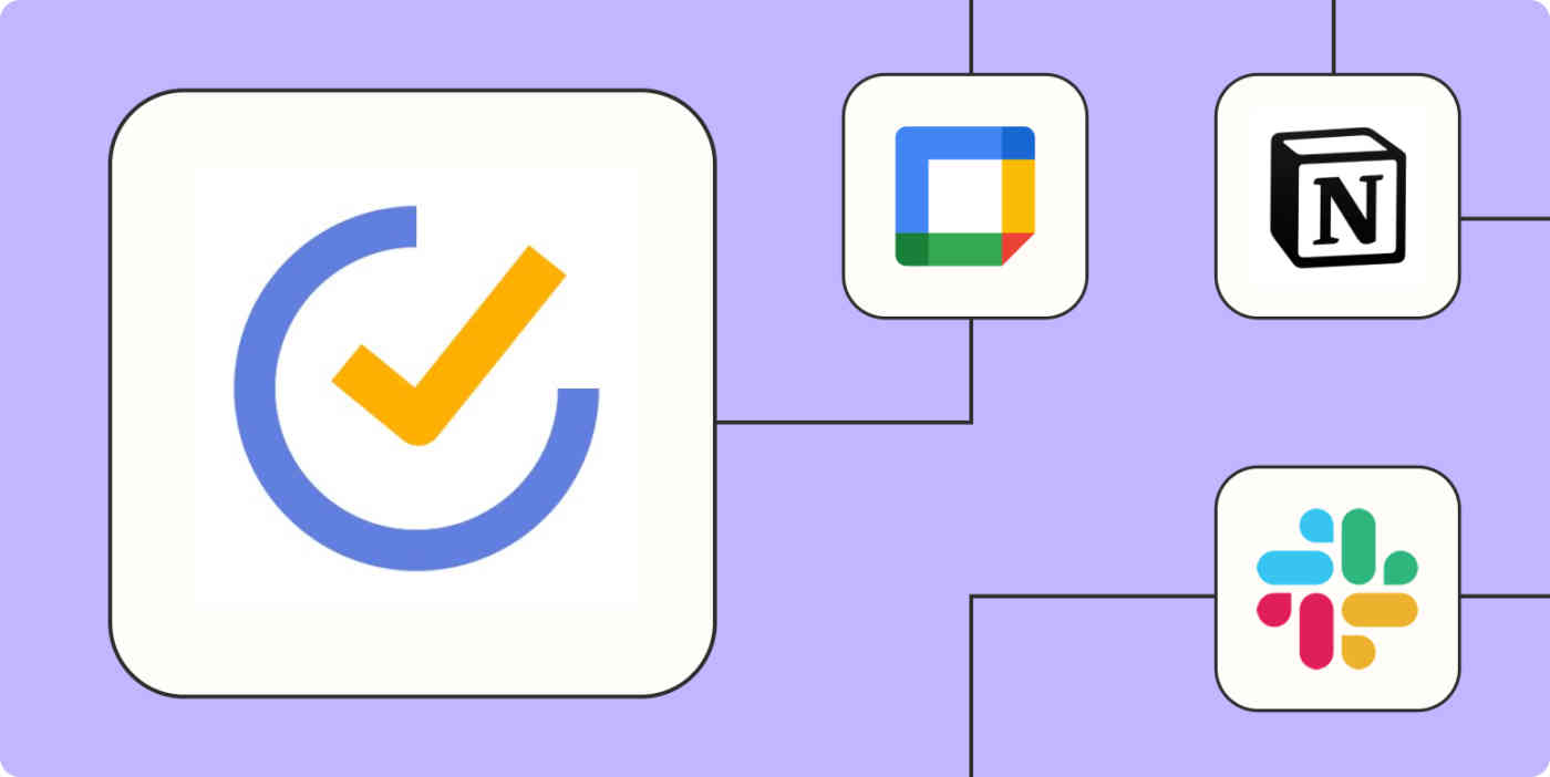 Hero image with the TickTick logo connected by dots to the logos of Google Calendar, HubSpot, and Gmail
