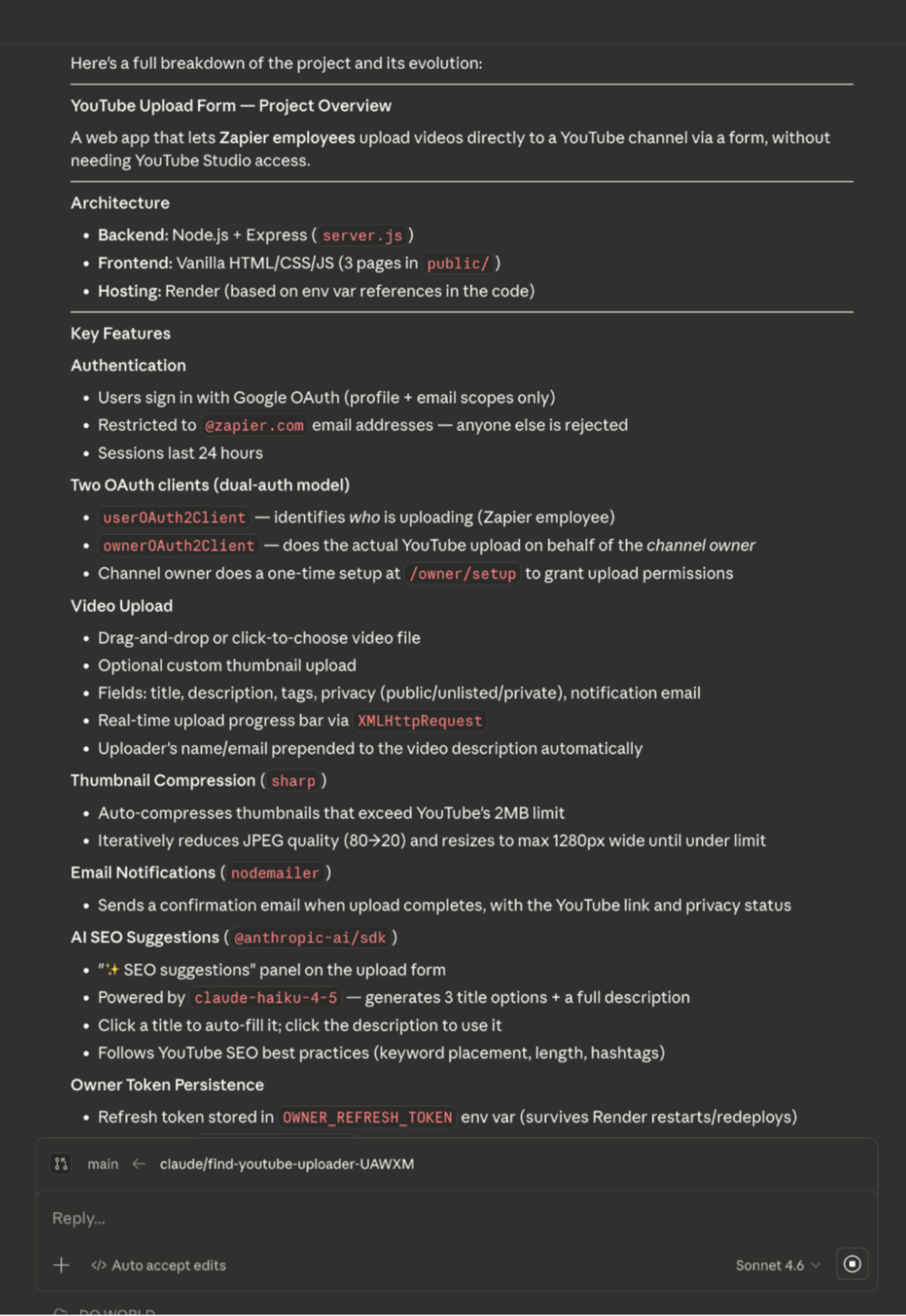 A description of the tool