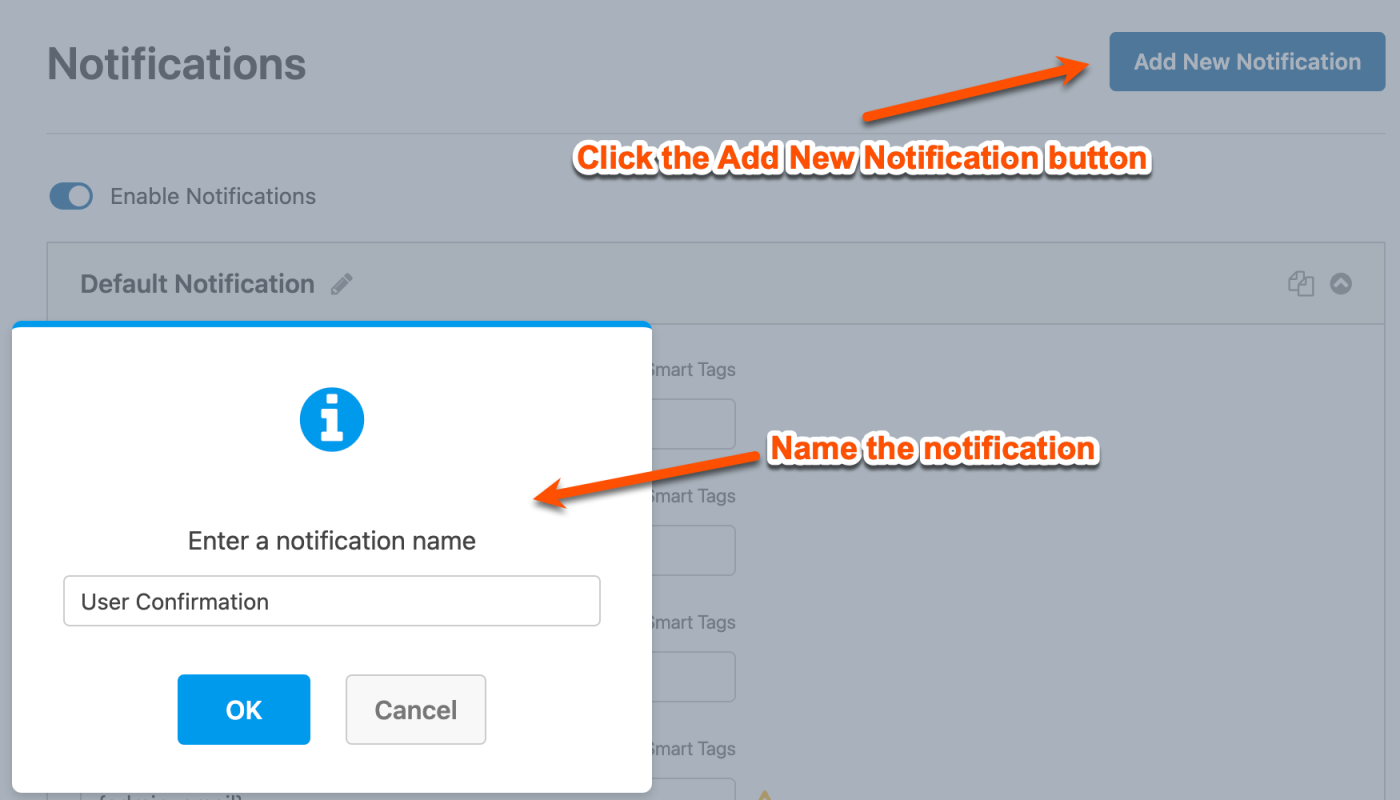 Adding a new notification in WPForms