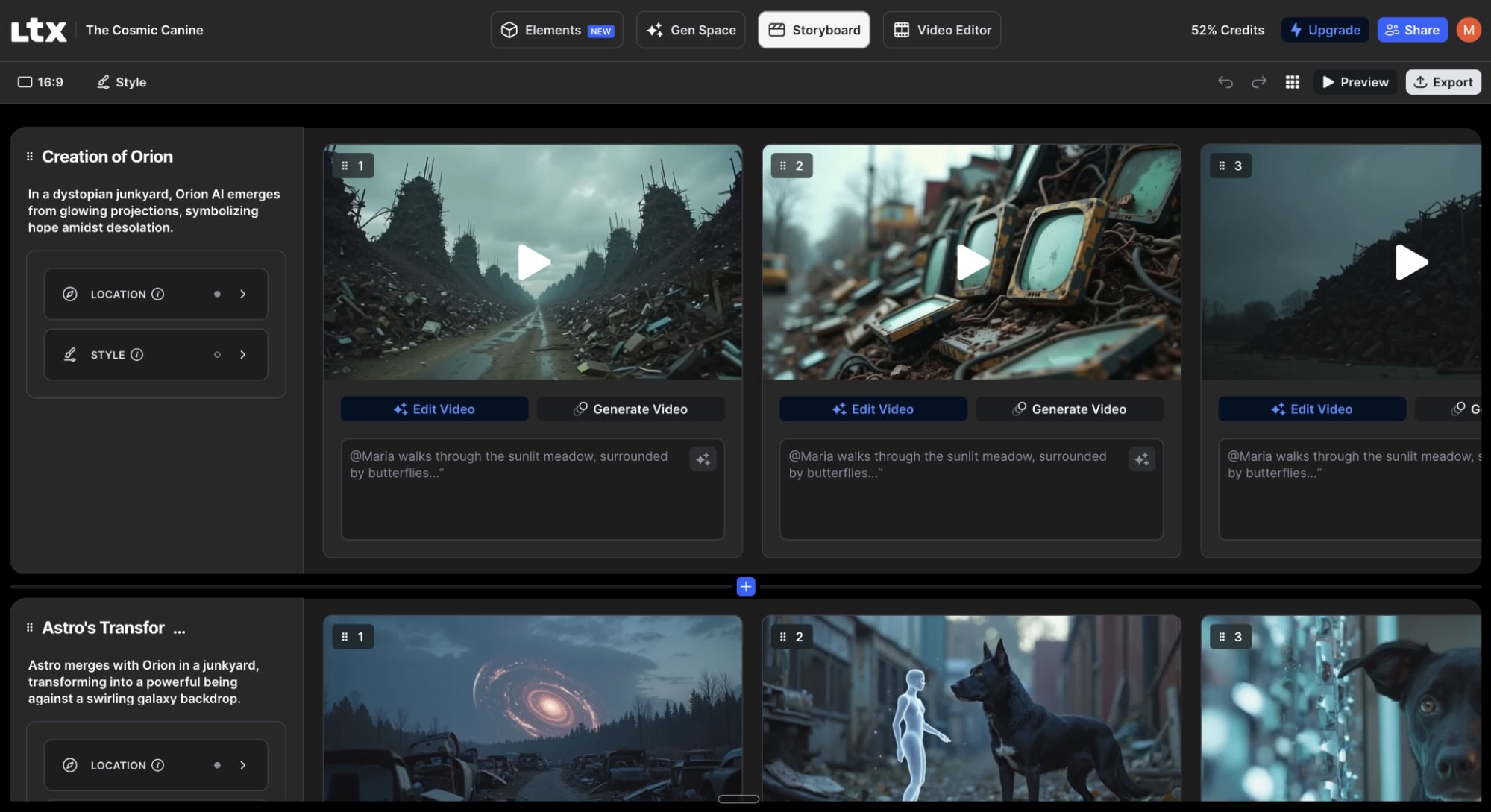 LTX Studio, our pick for the best AI video generator for extreme creative control