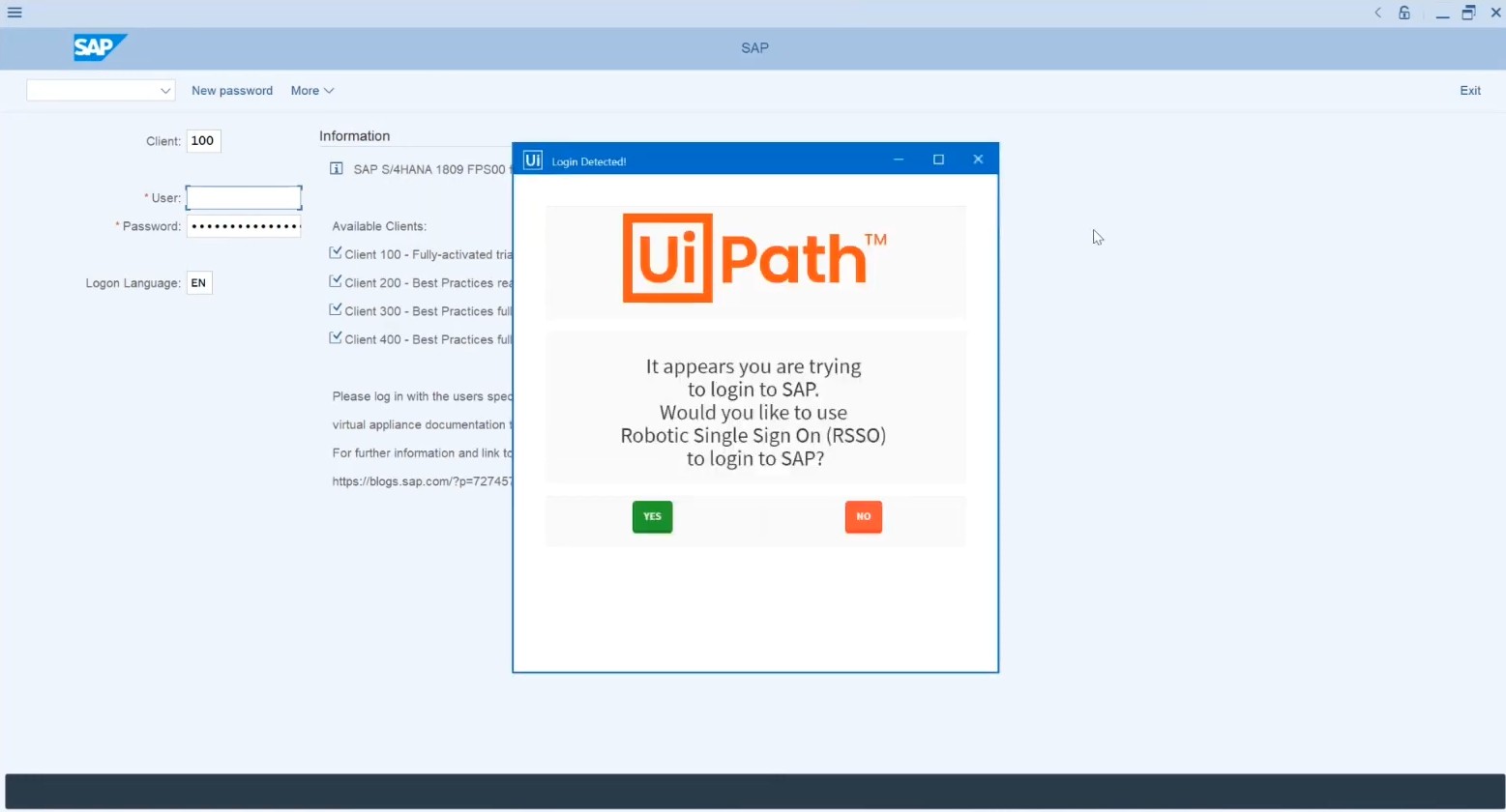 UiPath taking an RPA action