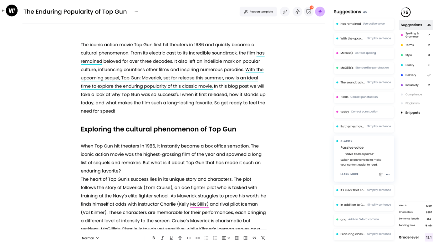 Writer, our pick for the best AI writing generator that doesn't use GPT