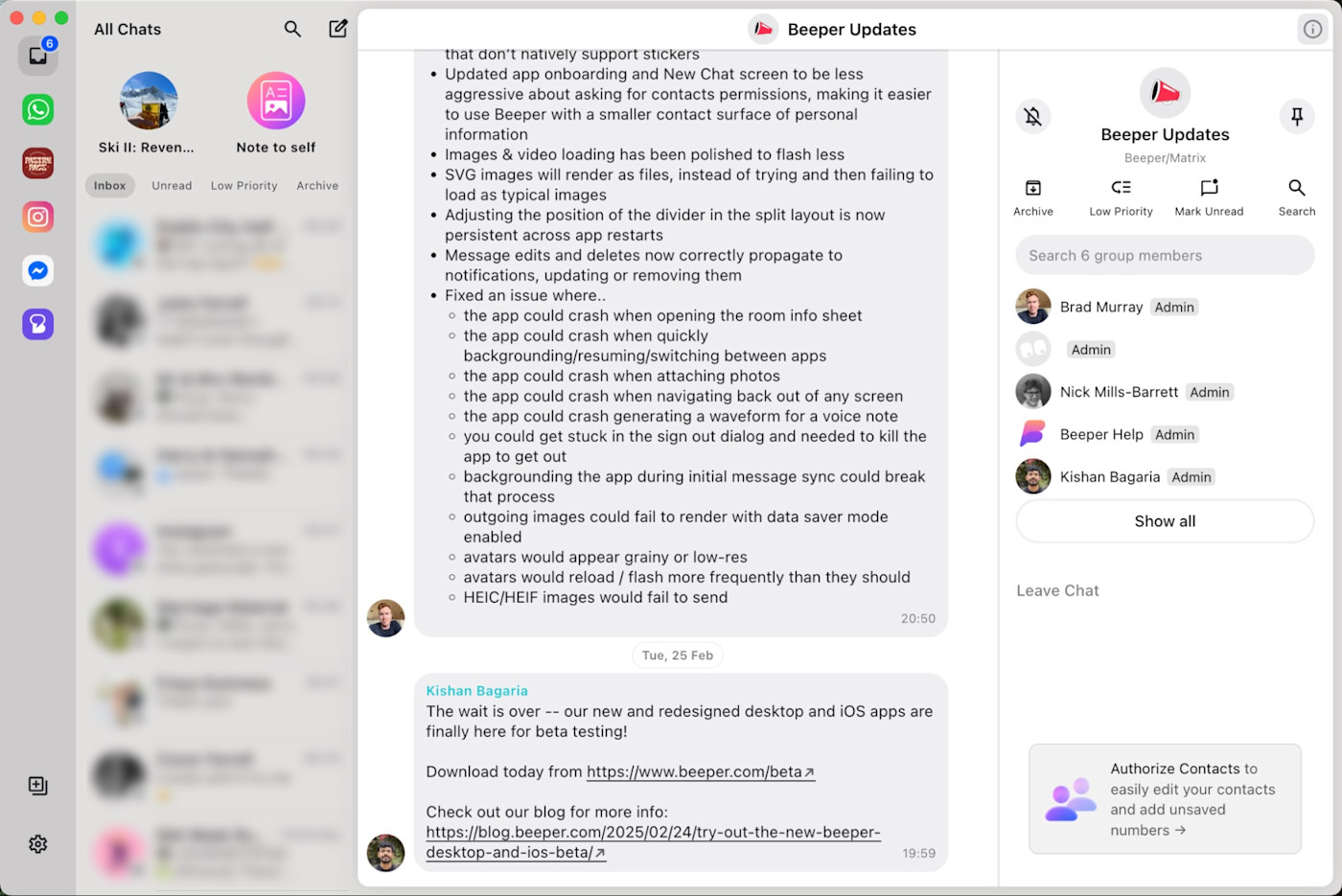 Beeper, our pick for the best all-in-one messaging app