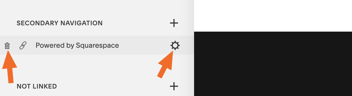 Squarespace delete or edit navigation link