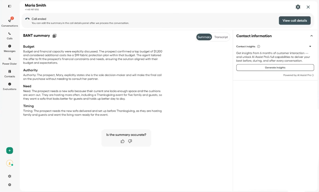 Screenshot of Aircall, our pick for the best VoIP for support and sales teams.
