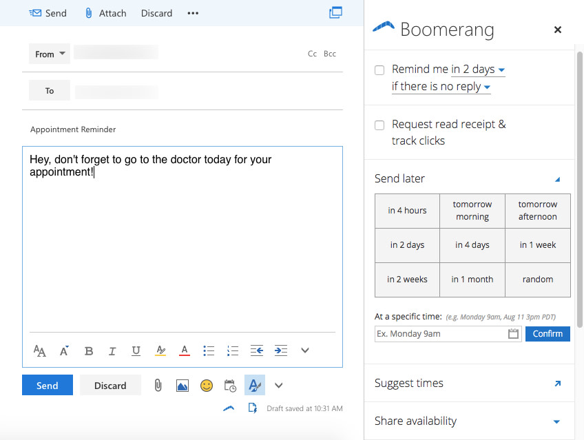 Boomerang Outlook.com Add-in