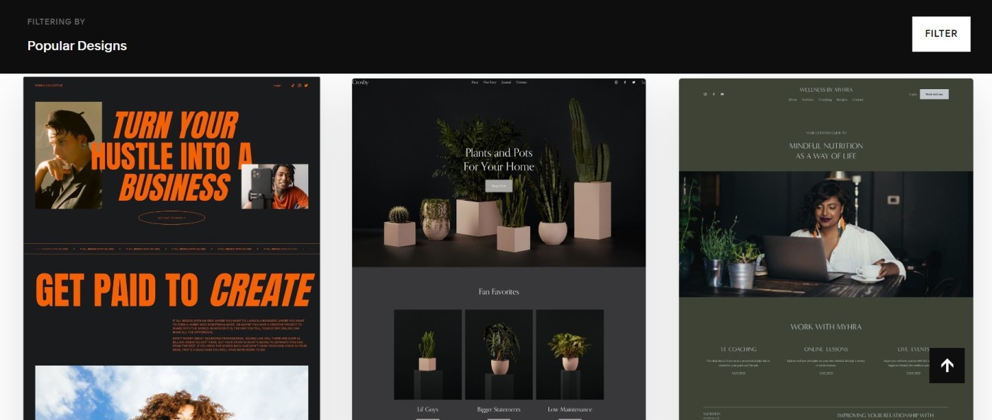 Squarespace's template library