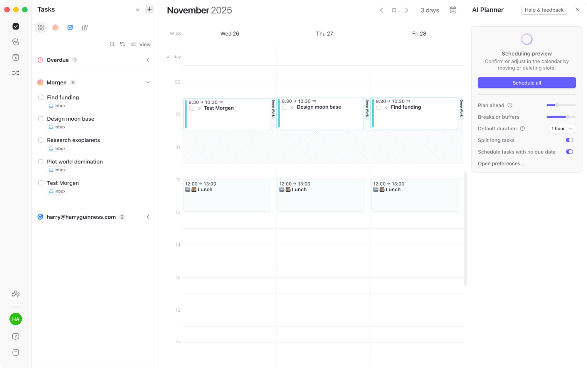 Morgen, our pick for the best AI calendar app