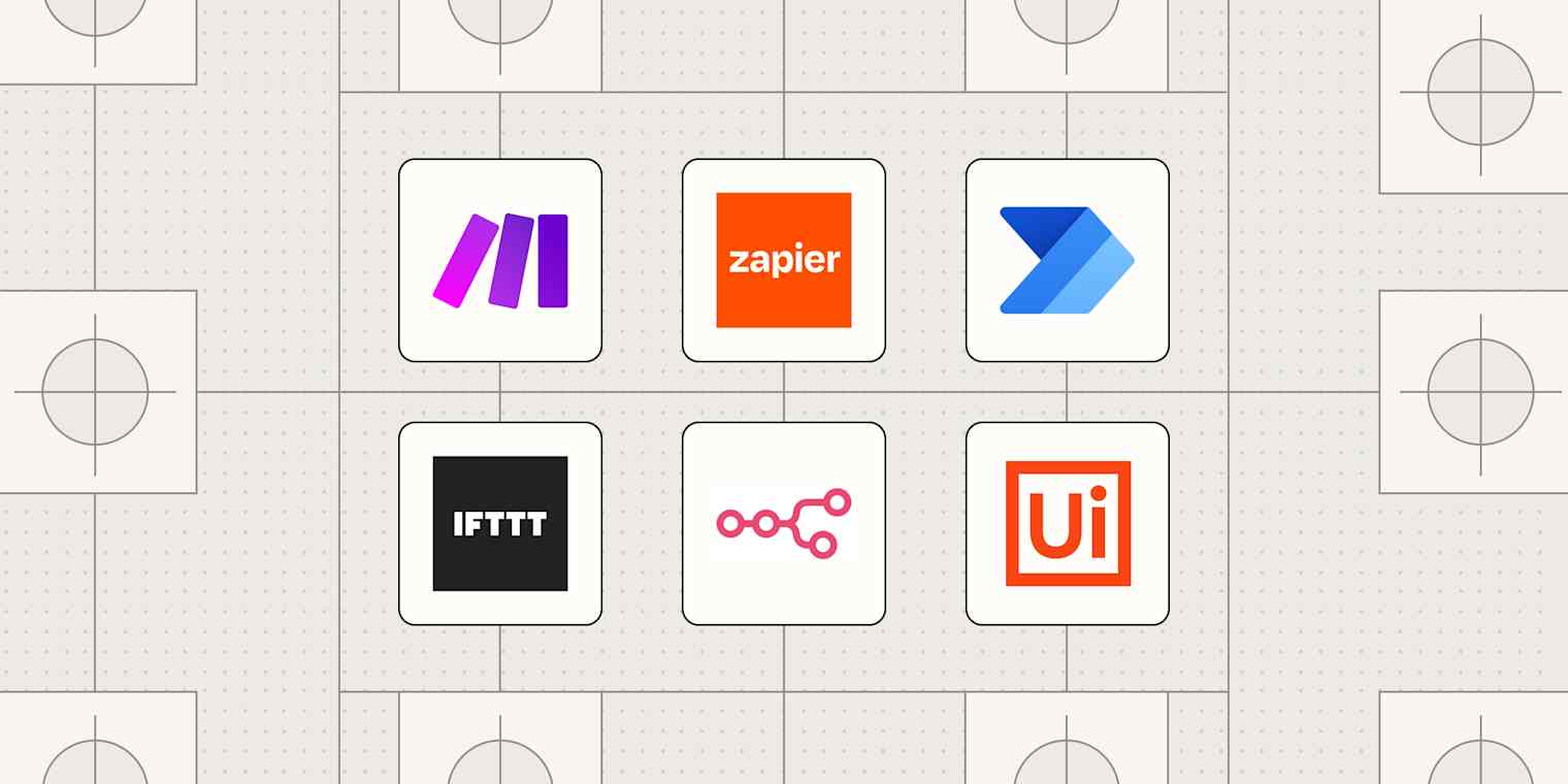 Hero image with the logos of the best task automation tools