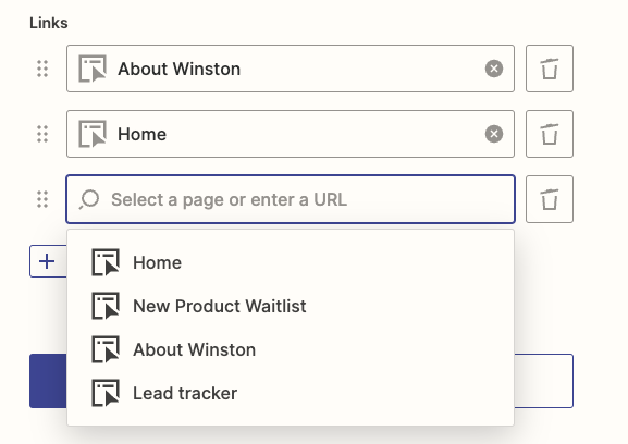 Add an interfaces page to your app's navigation menu.