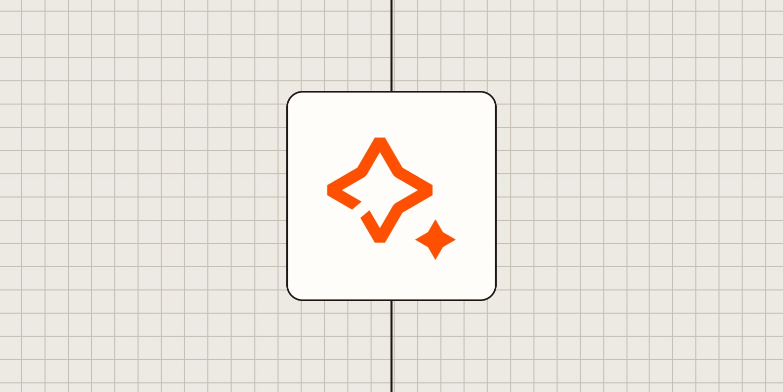 A sparkle icon in front of a gray background