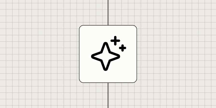 A sparkle icon in front of a gray background