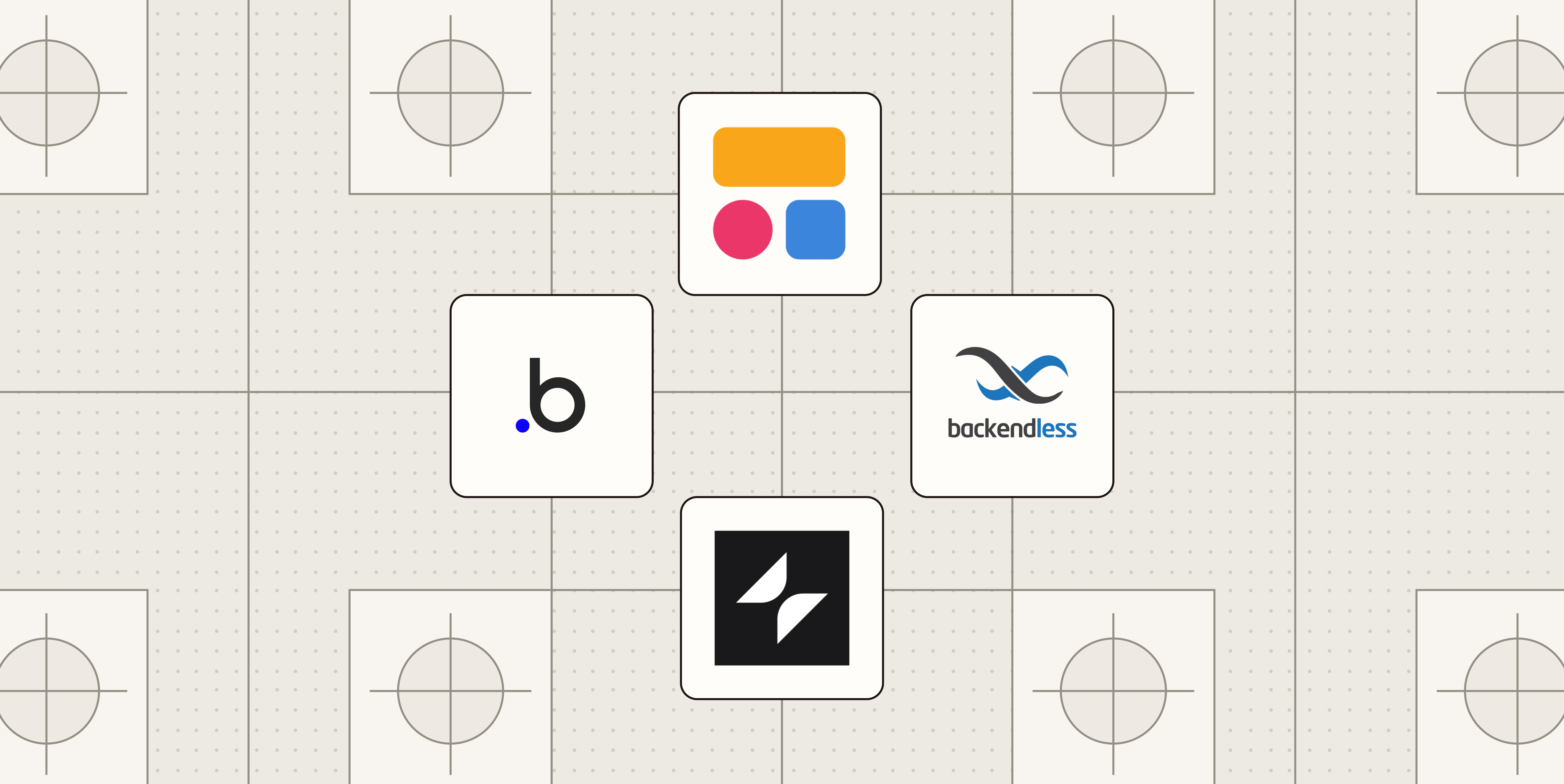 Hero image with the logos of the best no-code app builders