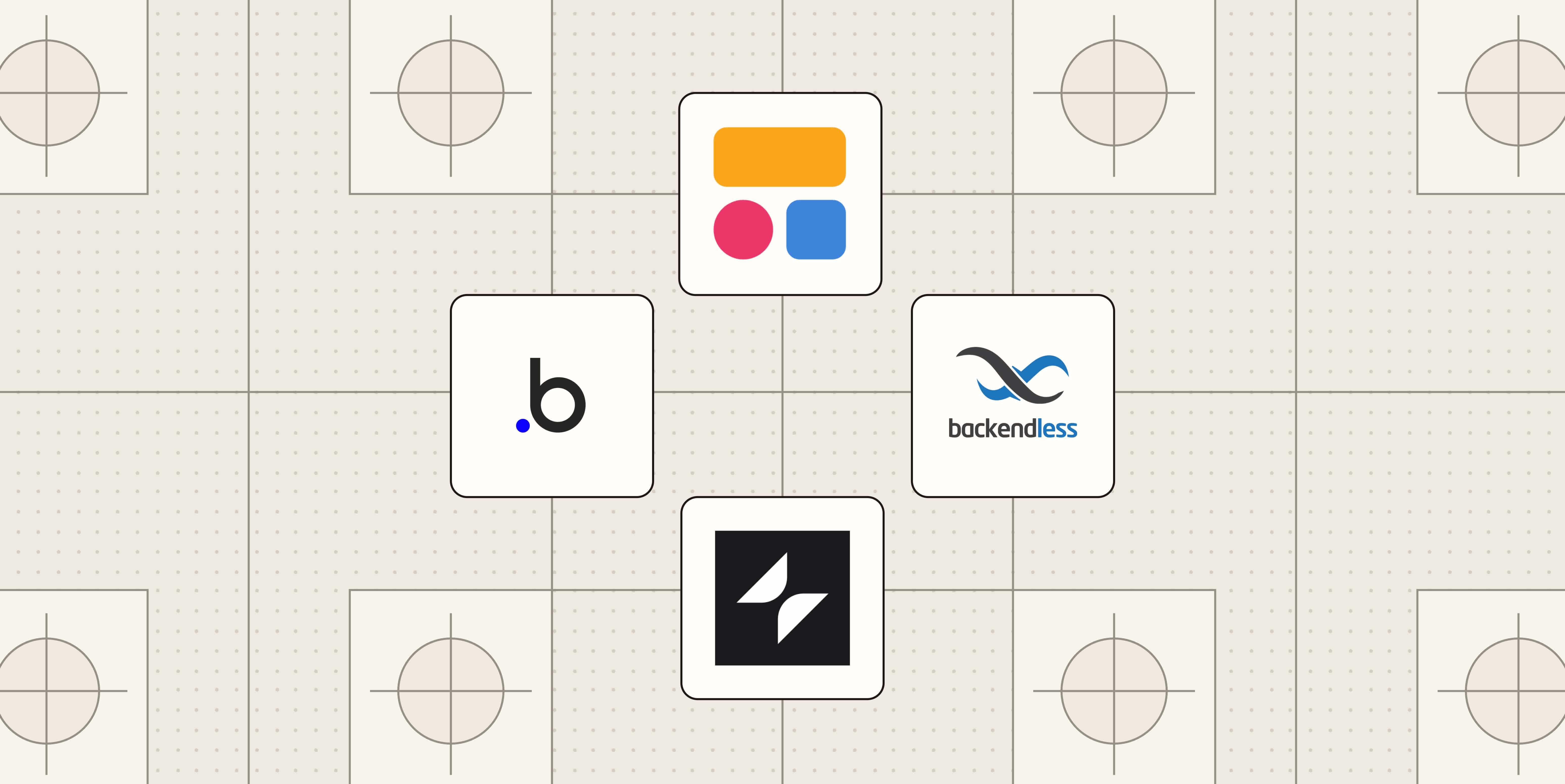 Hero image with the logos of the best no-code app builders