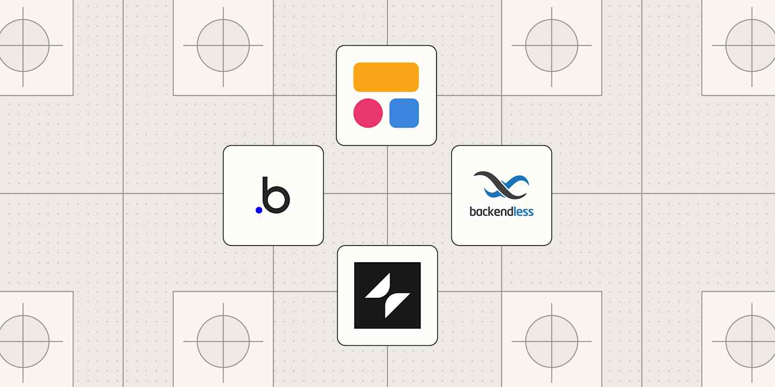 Hero image with the logos of the best no-code app builders