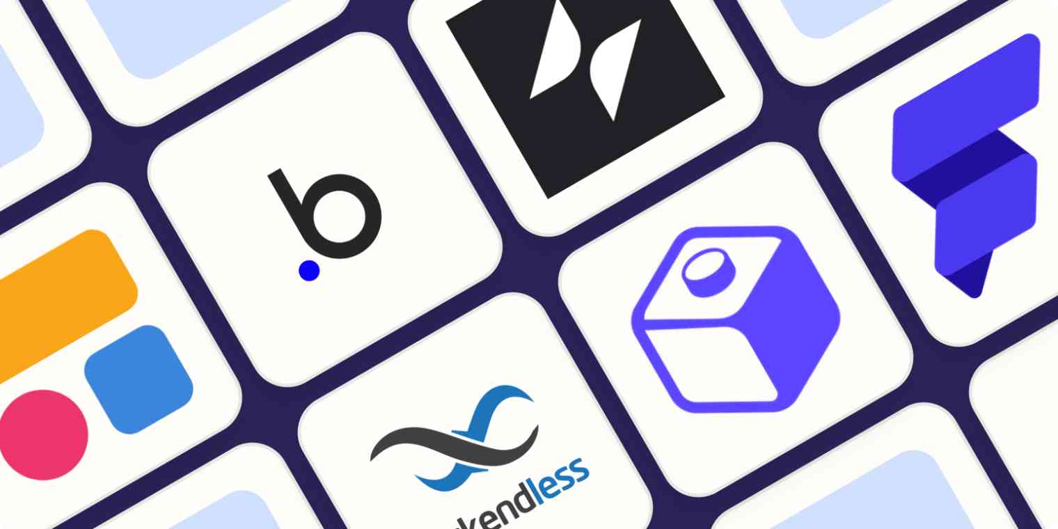 Hero image with the logos of the best no-code app builders
