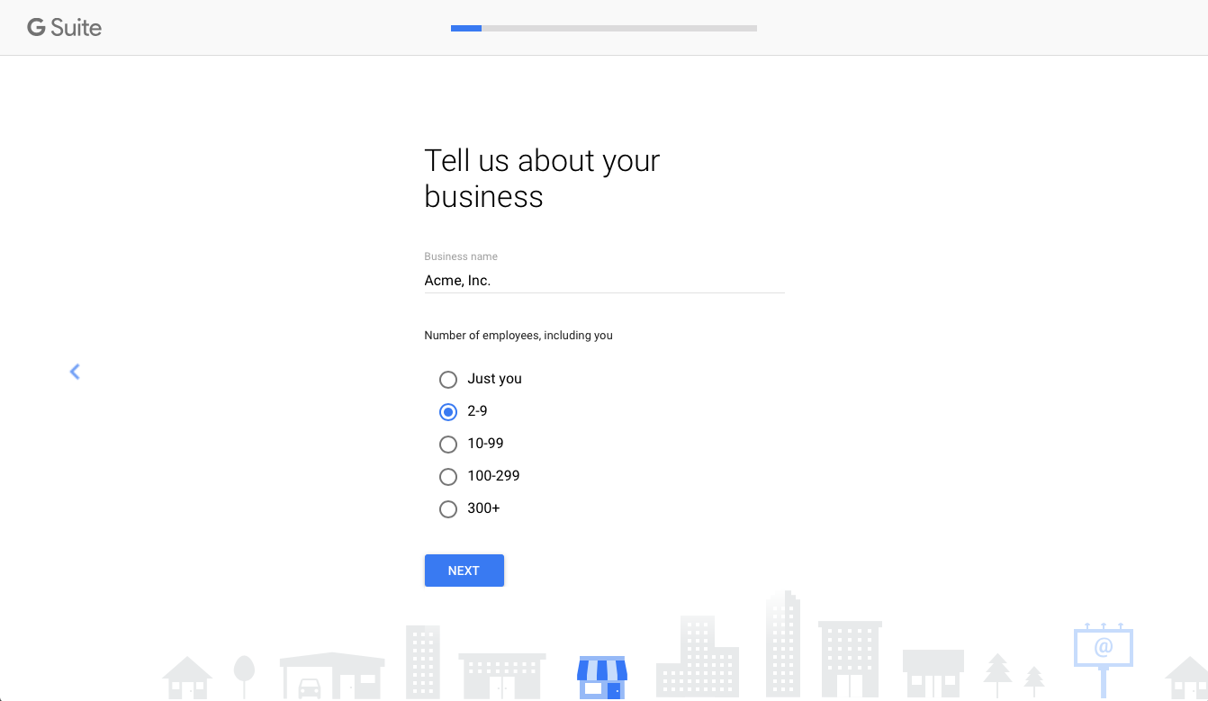 Create a new G Suite account