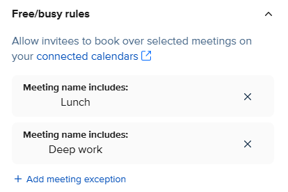 Free/busy rules in Calendly