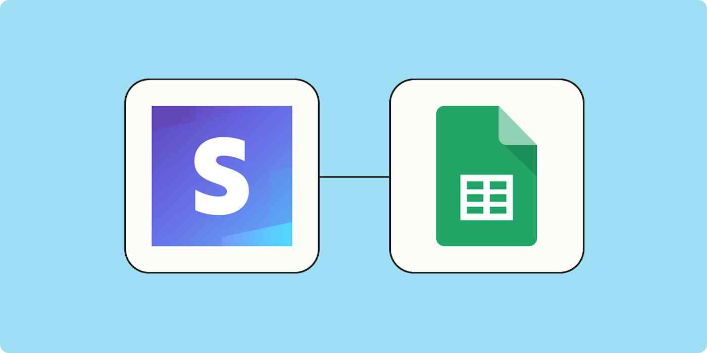 Hero image for a Zapier tutorial with the Stripe and Google Sheets logos connected by dots