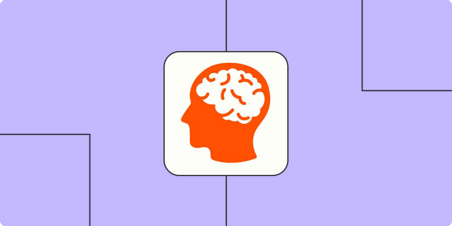 A hero image of a head with a brain on a light purple background.