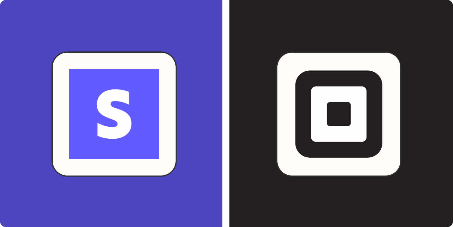 Hero image with the logos of Stripe and Square
